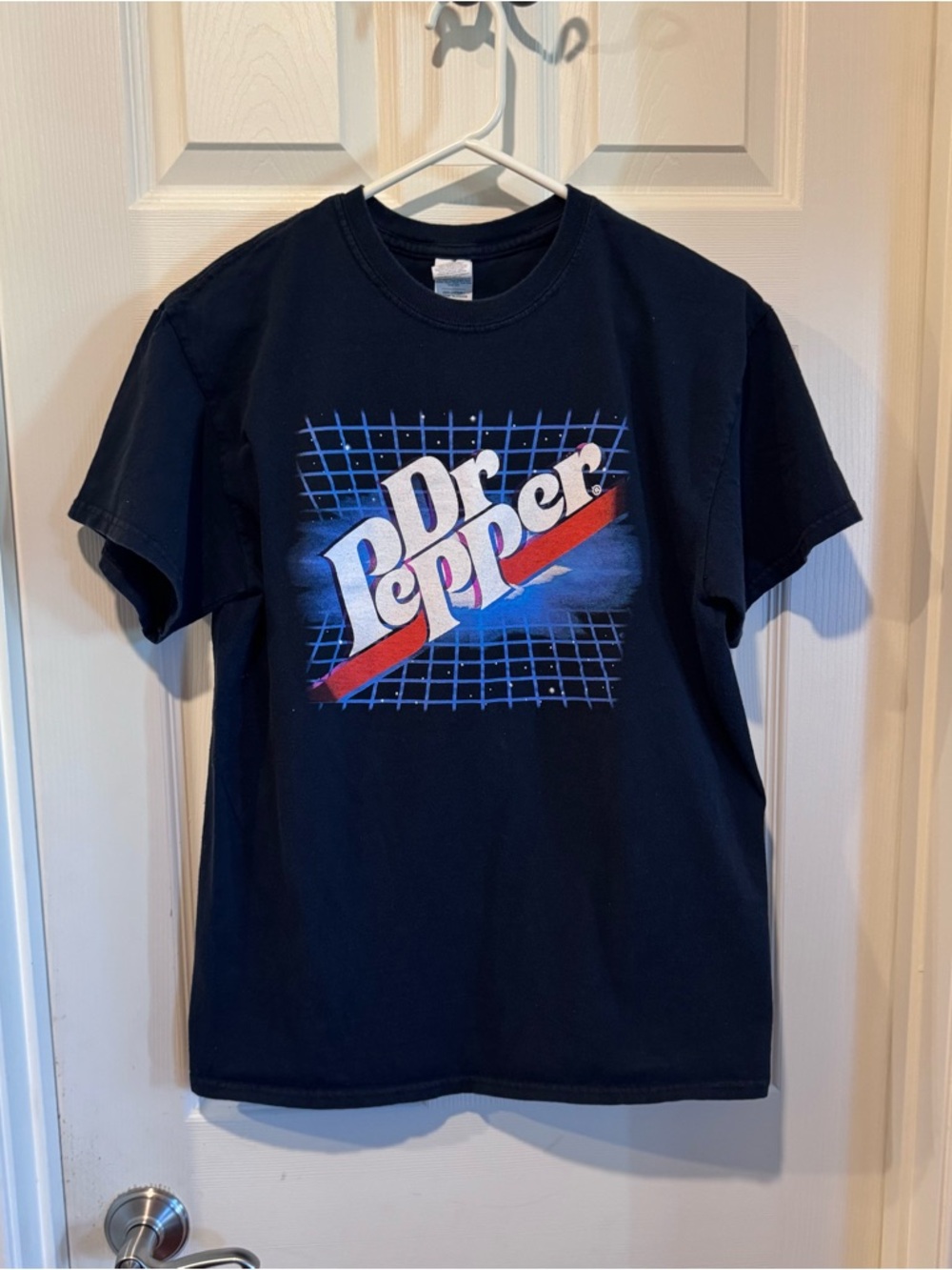 Gildan Black Dr Pepper Tee with Blue Logo